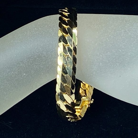 ITALY 14K yellow gold super Sleek 9.5mm Snake bracelet 26.3gm 8"